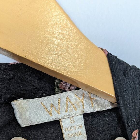 WAYF Black Long Sleeve Ruffle Bib Mini Dress S - Picture 7 of 12